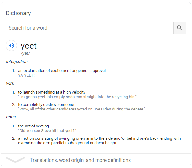definition of yeet